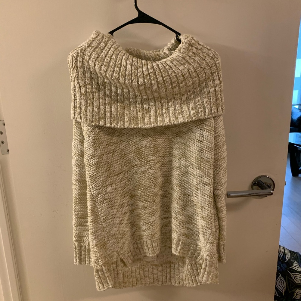 Knitted cowl neck sweater